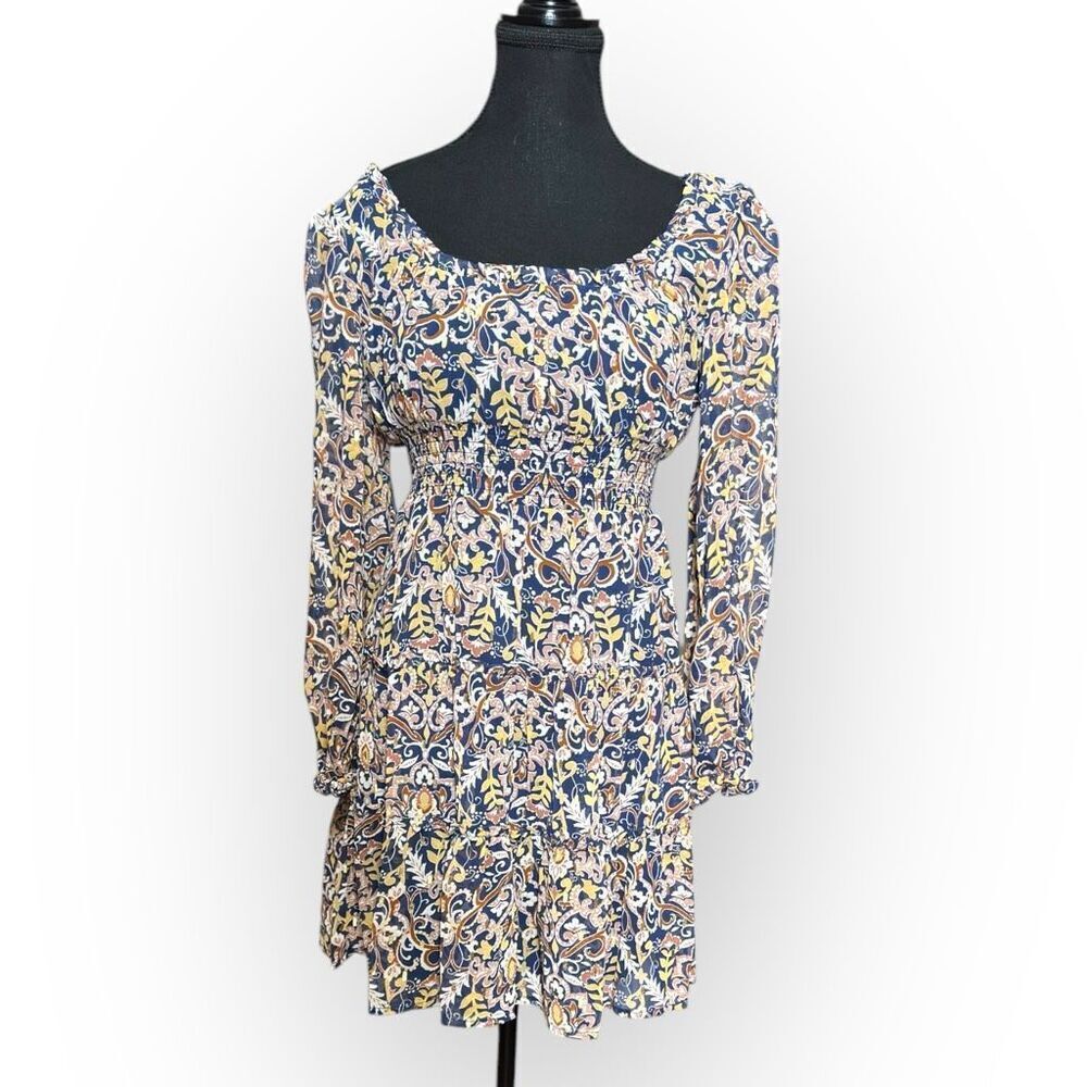 NWOT City Studio Floral Print Mini Dress Blue Small